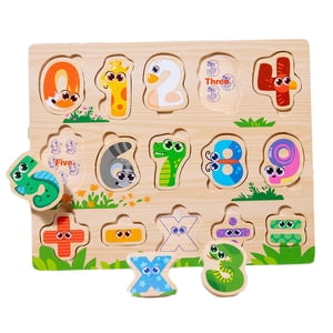 Bothyi - Juguete Animal Del Rompecabezas Del Juego De Los Rompecabezas De Los Niños De Madera Para El Tablero Digital De La Niña 1 2 3 Años