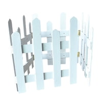 Ioensy - Valla De Piquete Valla Decorativa De Madera Resistente Para Jardín, Patio, Piscina, Césped, Color Blanco, Altura 35Cm