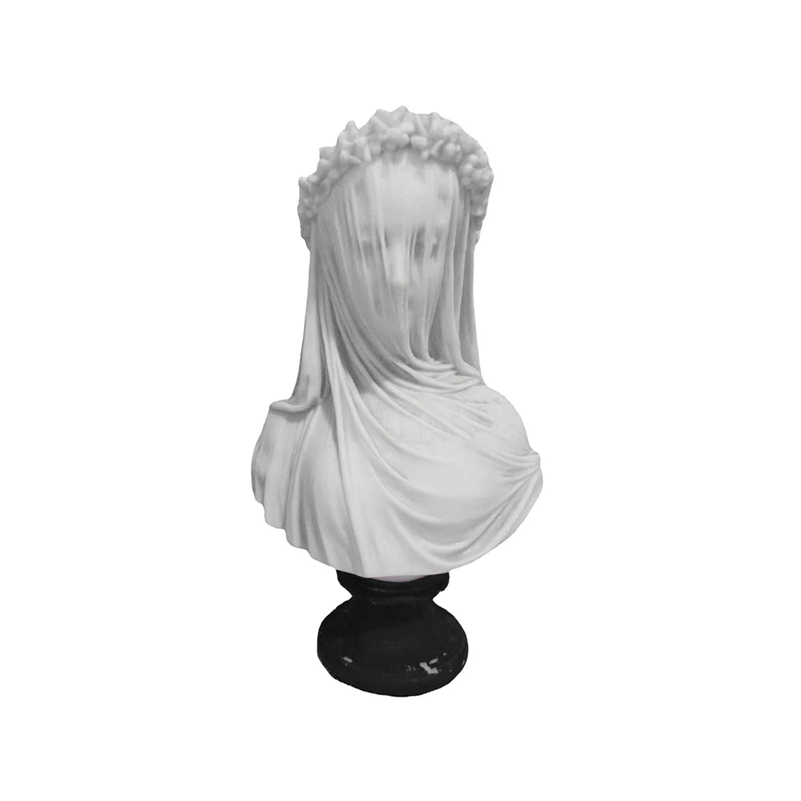 Magideal - Estatua De Busto De Dama Velada Hecha A Mano De Resina Coleccionable Regalo De Cumpleaños Artesanías Góticas Para Gabinetes De Escritorio De Festival