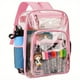 thumbnail image 1 of Student Clear Backpack, Large Heavy Duty PVC Transparent Backpack, See Through With Reinforced Straps Backpack Clear Bookbag For School, Sports, Work, Travel, College,Grey Black Pink Purple, 1 of 5