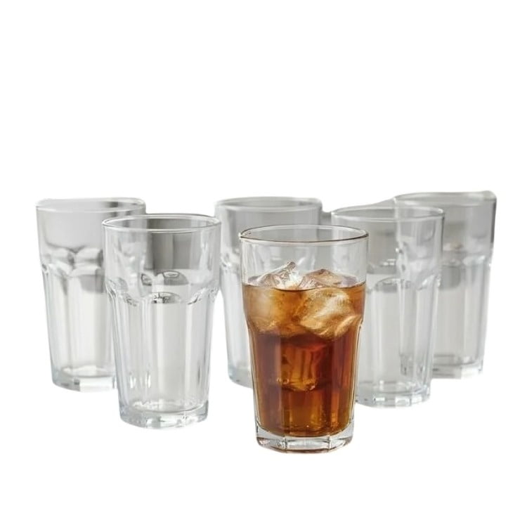 Genérico - Set 6 Vaso Alto De Vidrio 400ml Vasos Para Bebidas Frías