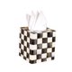 thumbnail image 2 of Funda para caja de pañuelos MACKENZIE-CHILDS en blanco y negro a cuadros cortesanos, 2 of 3