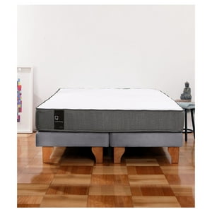 Latam Home - Cama Europea Zen Best Tela Velvet Gris 2 Plazas