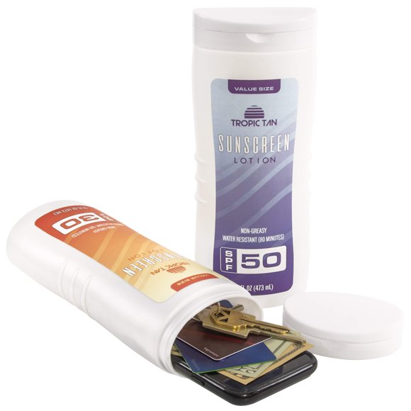 Botellas de seguridad tipo desvío GoPong de protector solar, paquete de 2