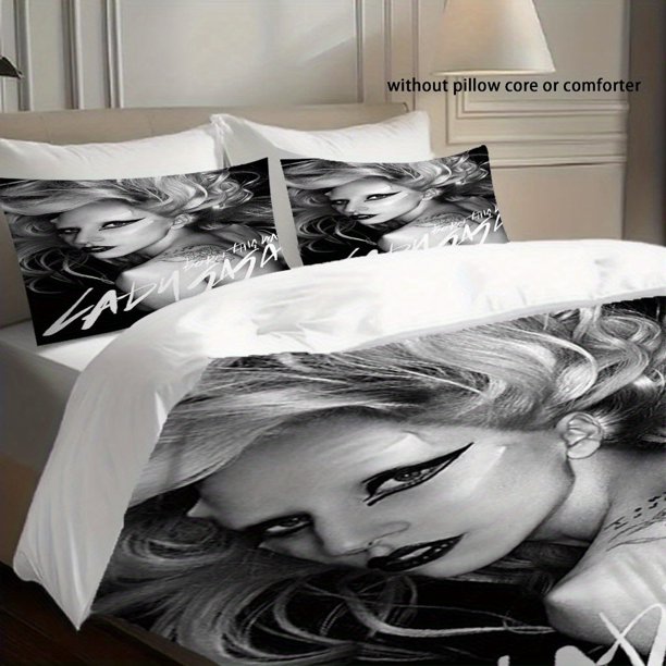 3pcs Lady Gaga Printed Duvet Cover Set Ideal for Back-to-School Season