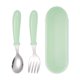 thumbnail image 1 of Xiao Hua Juego de 2 Piezas de Tenedor y Cuchara para Niño Pequeño con Caja de Almacenamiento, Juego de Cubiertos de Acero Inoxidable, Adecuado para Lonchera de Acampar - Verde, 1 of 4