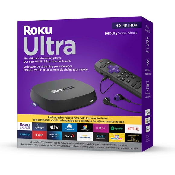 Reproductor de streaming Roku Ultra LT 4K/HDR/HD con control remoto por voz