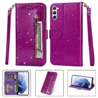 Funda Para Foxdock Elegante Funda Samsung Galaxy S23 Plus Glitter Con Cremallera-Ideal Para El Uso Diario