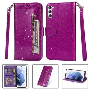 Funda Para Foxdock Elegante Funda Samsung Galaxy S23 Plus Glitter Con Cremallera-Ideal Para El Uso Diario