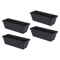 Ioensy - 4X Jardinera Con Ventana, Contenedor De Cultivo De Verduras Para Decoración Del Hogar, Patio, Gris Oscuro