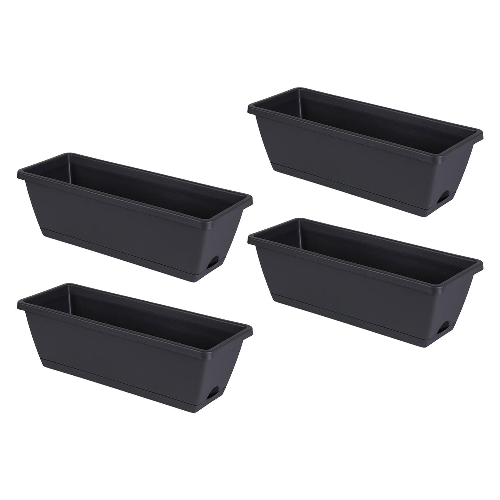 Ioensy - 4X Jardinera Con Ventana, Contenedor De Cultivo De Verduras Para Decoración Del Hogar, Patio, Gris Oscuro