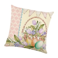 Magideal - Funda De Almohada De 18 ""X 18"", Regalo De Pascua, Funda De Almohada Para Sofá Con Cremallera, Sofá Suave, Sofá De Primavera, Decoración Para Sala De E Flor