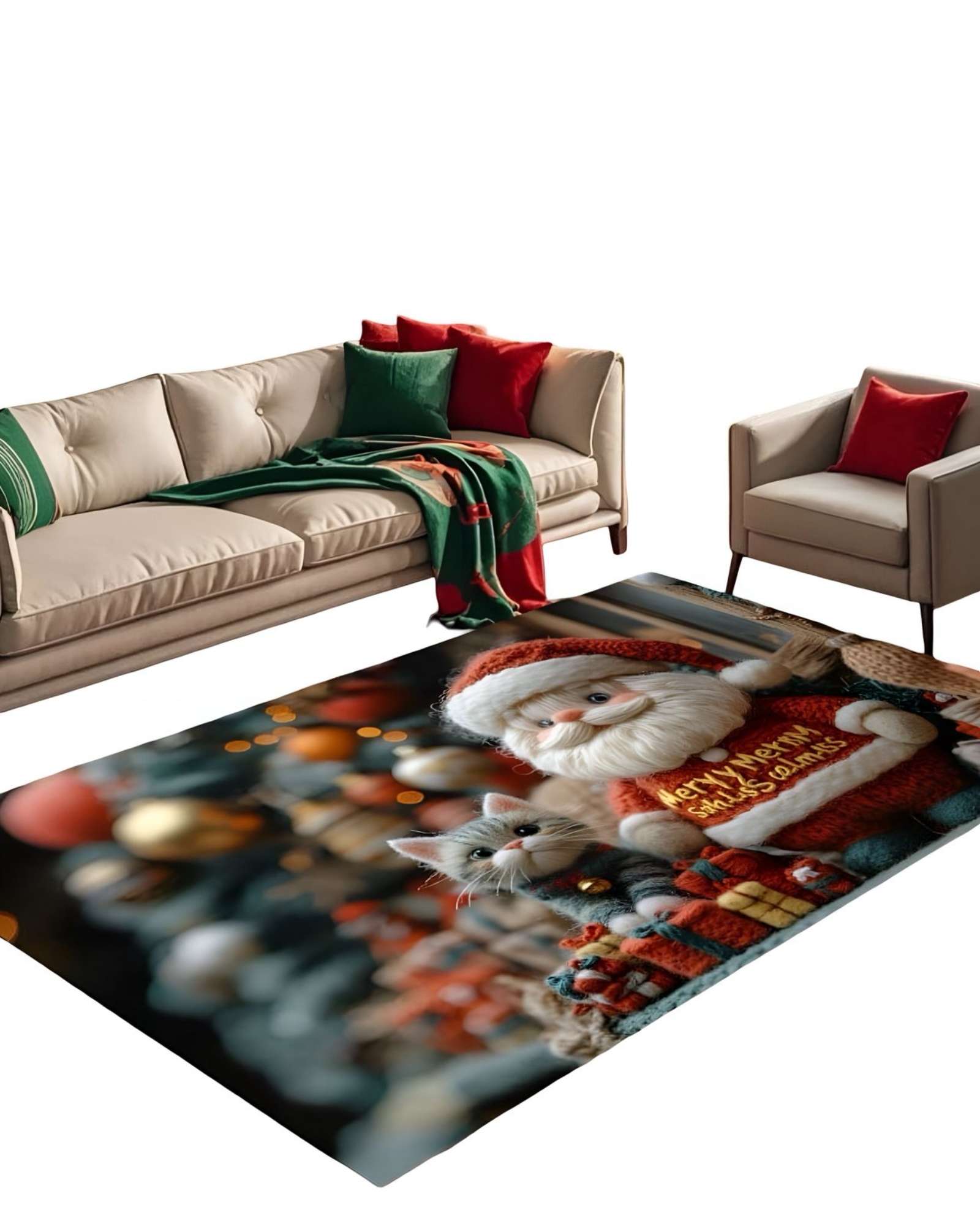 Tengfei - Alfombra Navideña Para Living O Comedor 240Cm 200Cm T26