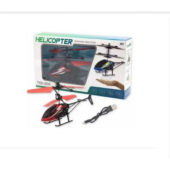 Helicoptero Moderno Con Sensor Recargable Volador Rojo