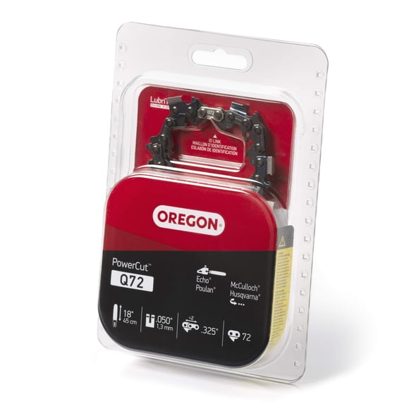 Cadena para motosierra Oregon Q72 PowerCut, barra de 18 pulgadas, paso de 0,325 pulgadas