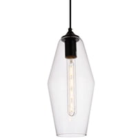 Lámpara Colgante Elegant Lighting Placido Negra Transparente 36 Cm