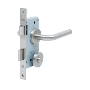 Stark Design - Cerradura De Embutir Función Baño, Seguro Interior / Ranura Emergencia Exterior. Manillas Modelo: Marti. (Acero Inoxidable 304). Sku: Sde230-Ai.Kit.Marti