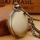 thumbnail image 5 of Reloj de bolsillo Realpoo de bronce con esfera romana de cuarzo y cadena desmontable, 5 of 9