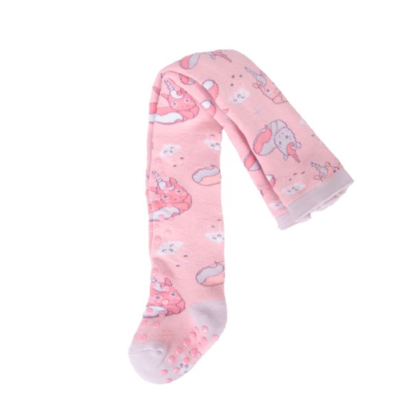 Panty Bebé Niña Gateadora Antideslizante Unicornios Rosado