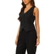 thumbnail image 4 of Chaleco sin mangas de botón y cuello en V para mujer Inspire Chic, verano, corto, negro, 4 of 6
