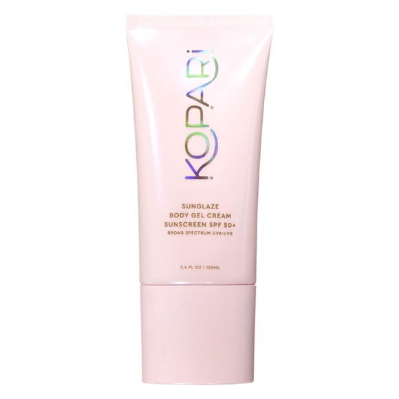 Kopari Sunglaze Gel-Crema Corporal con Protector Solar SPF 50+ | Protector Solar Corporal de Amplio Espectro con Ácido Hialurónico y Aceite de Coco | Ligero, No Graso, con Acabado Luminoso