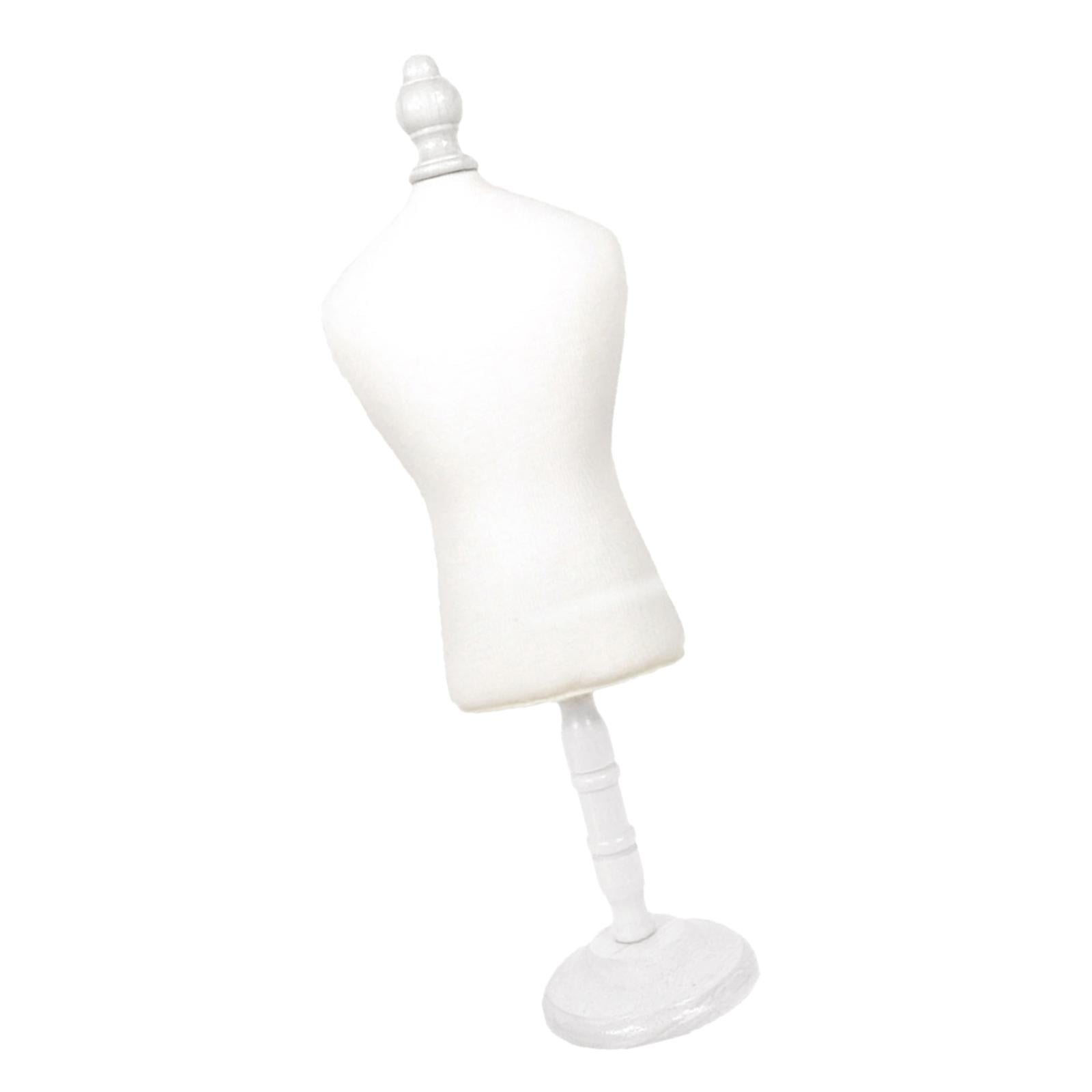 Magideal - Accesorios De Soporte De Modelo De Soporte De Exhibición Con Herramientas De Soporte De Base De Madera Redonda En Miniatura Para Costura De Ropa De E Blanco