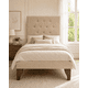 thumbnail image 1 of Cama Plaza y Media Beige Capitoné  + Colchon Mery Desing, 1 of 9
