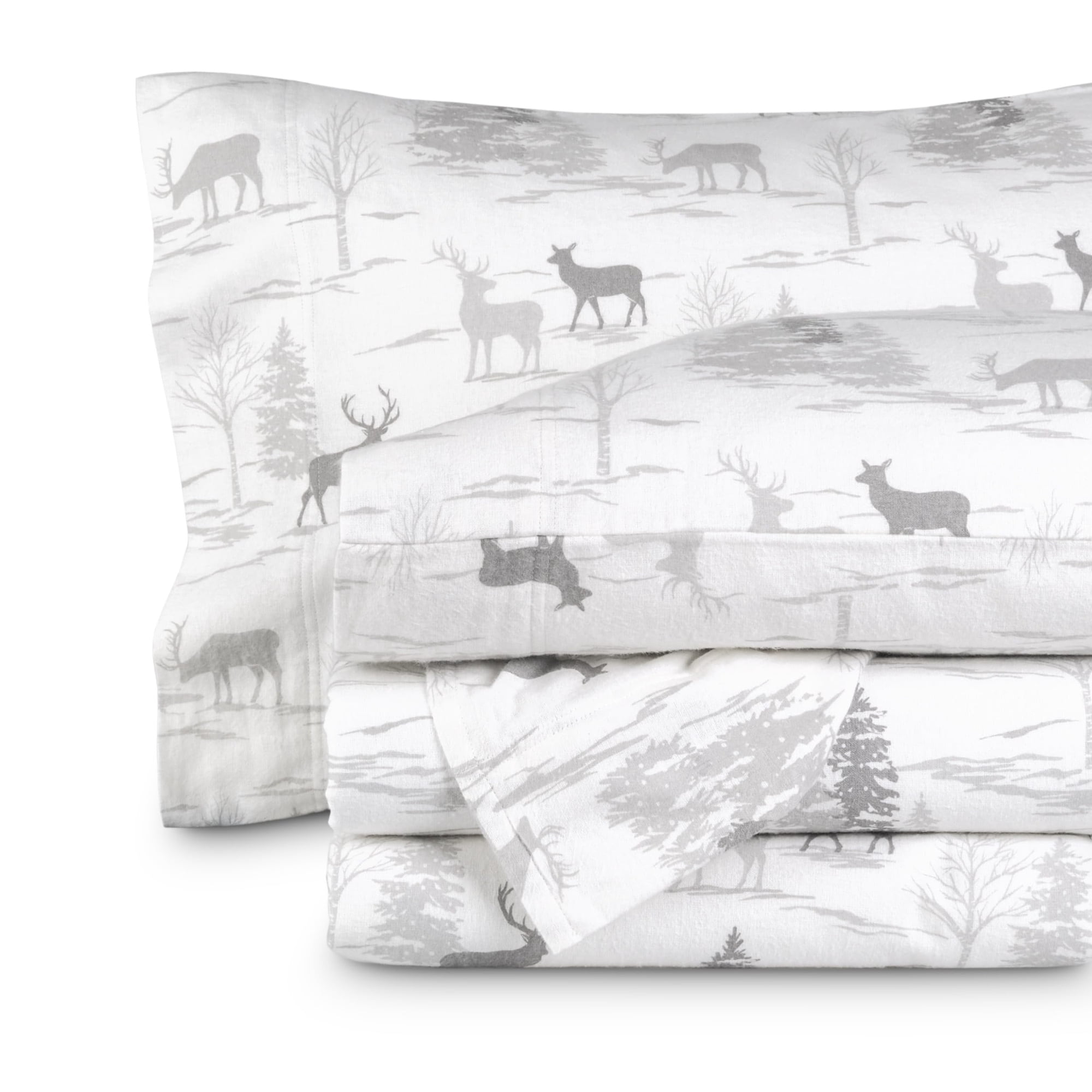 Juego De Sábanas Bare Home De Franela, 100% Algodón, Doble Con Estampados