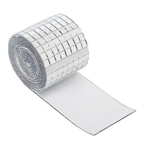Magideal - Mosaico De Espejo Mosaico De Espejo Autoadhesivo 1464 Piezas Suministros De Artesanía De Bricolaje Brillante Azulejos De Mosaico De Vidrio Cuadrado Pa 120Cm 10Mmx10Mm