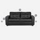 thumbnail image 5 of Sofa 2 Cuerpos Manet Cuero Negro, 5 of 6