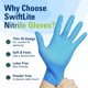 thumbnail image 5 of Guantes de Nitrilo SWIFTLITE Azul Libre de Látex y Aptos para Alimentos, 5 of 6