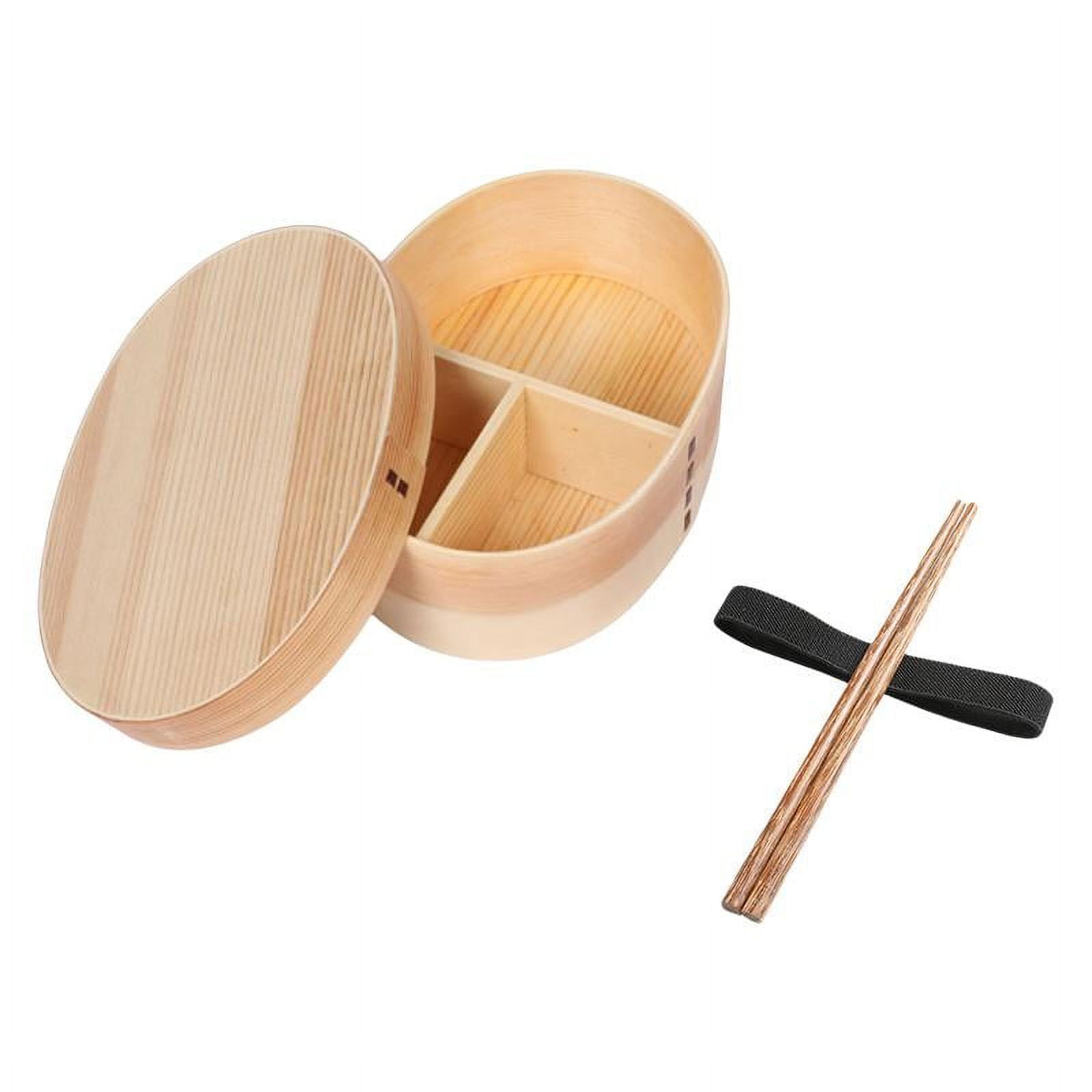 Bothyi - Fiambrera Estilo Japonés Bento Box De Madera Con Palillos Con Correa Para Fijar Talla L