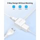 thumbnail image 2 of Cable De Extensión Flat De 6 Pies Con 3 Salidas De 13 A Blanco, 2 of 6