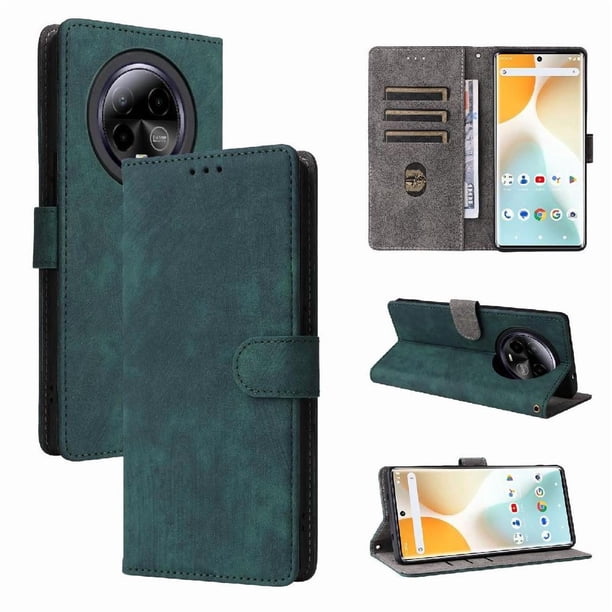 Funda Billetera para BLU Bold K50 con Soporte - Cartera de Cuero con Ranuras Verde