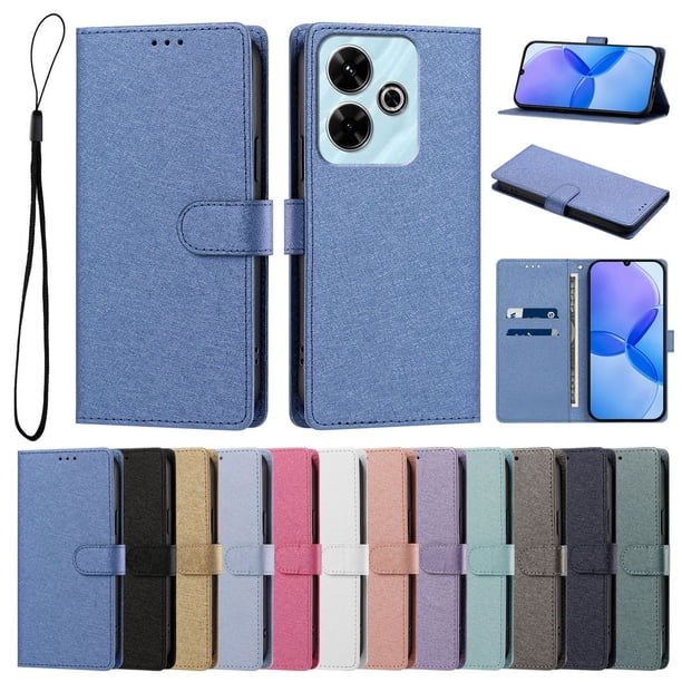 Cartera para Xiaomi Redmi 13 con Soporte y Correa, Azul