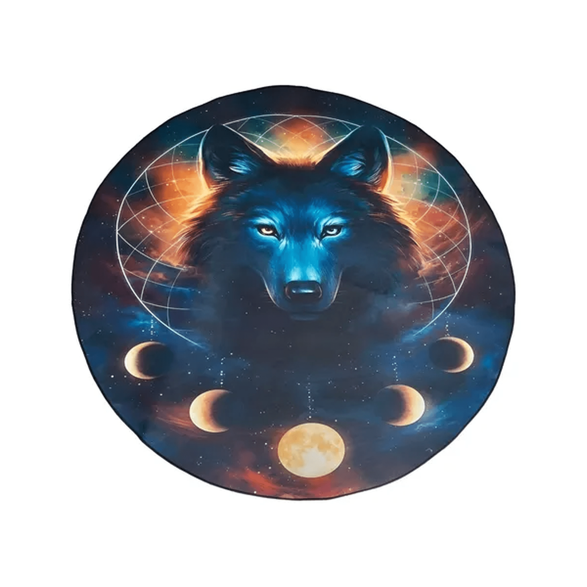 Genérico - Alfombra Redonda Estampado Ilusión 3d Lobo 160x160cm