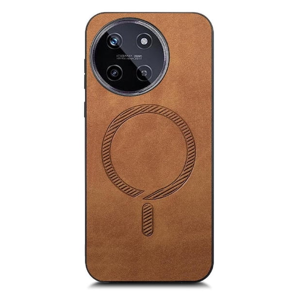 Magnetic Slim Case for Realme 11 4G with Camera Guard & Anti-Scratch Back Brown