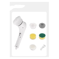 Xusx111 - Fregador De Giro Eléctrico, Fregador De Ducha Inalámbrico Recargable Con 5 Cabezales De Reemplazo, Cepillo De Limpieza Eléctrico Impermeable Para Pared, Piso De Baldosas, Bañera, Inodoro, Ve