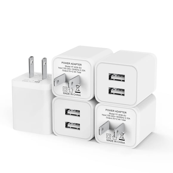 Cargador de pared USB iWTKENW de 2,4 A con doble puerto para iPhone y Samsung
