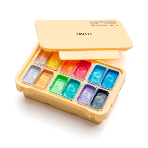 Set De Gouache Metalizada Himi 12 Colores 12Ml