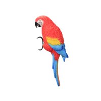 Magideal - Estatua De Loro Artificial, Esculturas De Pájaros Realistas, Decoración De Loros, Arte De Patio De Pájaros, Loros, Estatua De Pájaro Guacamayo Para El Rojo