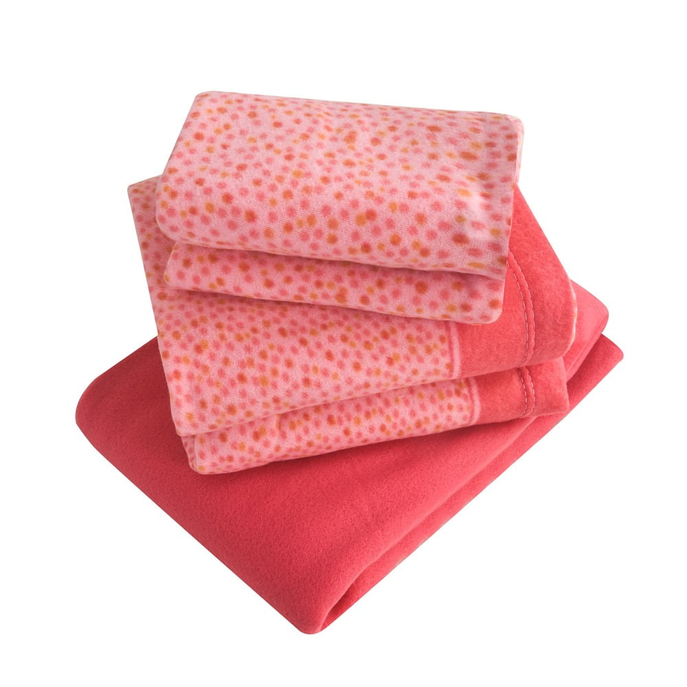 Juego De Sábanas Estampado Polar Térmico Chantilly 1 Plaza Rosado