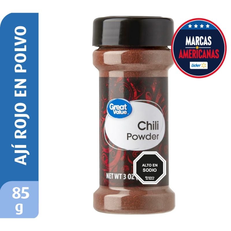 Ají Rojo En Polvo Frasco 85 g Great Value