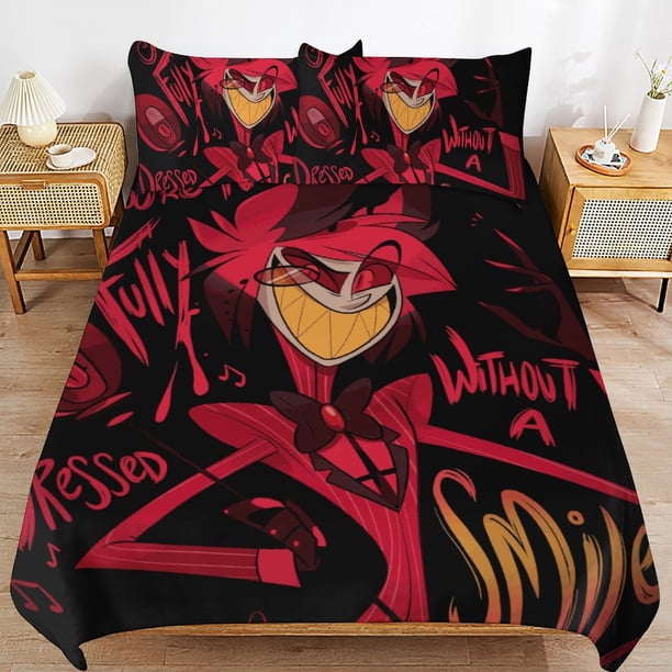 Hazbin Hotel Helluva Boss Bedding Set Duvet Cover Comfortable and Lightweight Cartoon Bedding 3 Piece (1 Duvet Cover and 2 Pillowcase) Multiple sizes to choose from