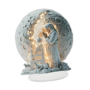 Magideal - Adorno Navideño De Jesús, Figura Decorativa Iluminada Del Niño Jesús, Adorno De Nacimiento De Jesús, Figura De La Natividad Para Estante De La Sala De