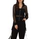 thumbnail image 1 of INSPIRE CHIC Chaqueta con puños acanalados para mujer, sudadera con capucha, chaqueta bomber de malla XS Negro, 1 of 6