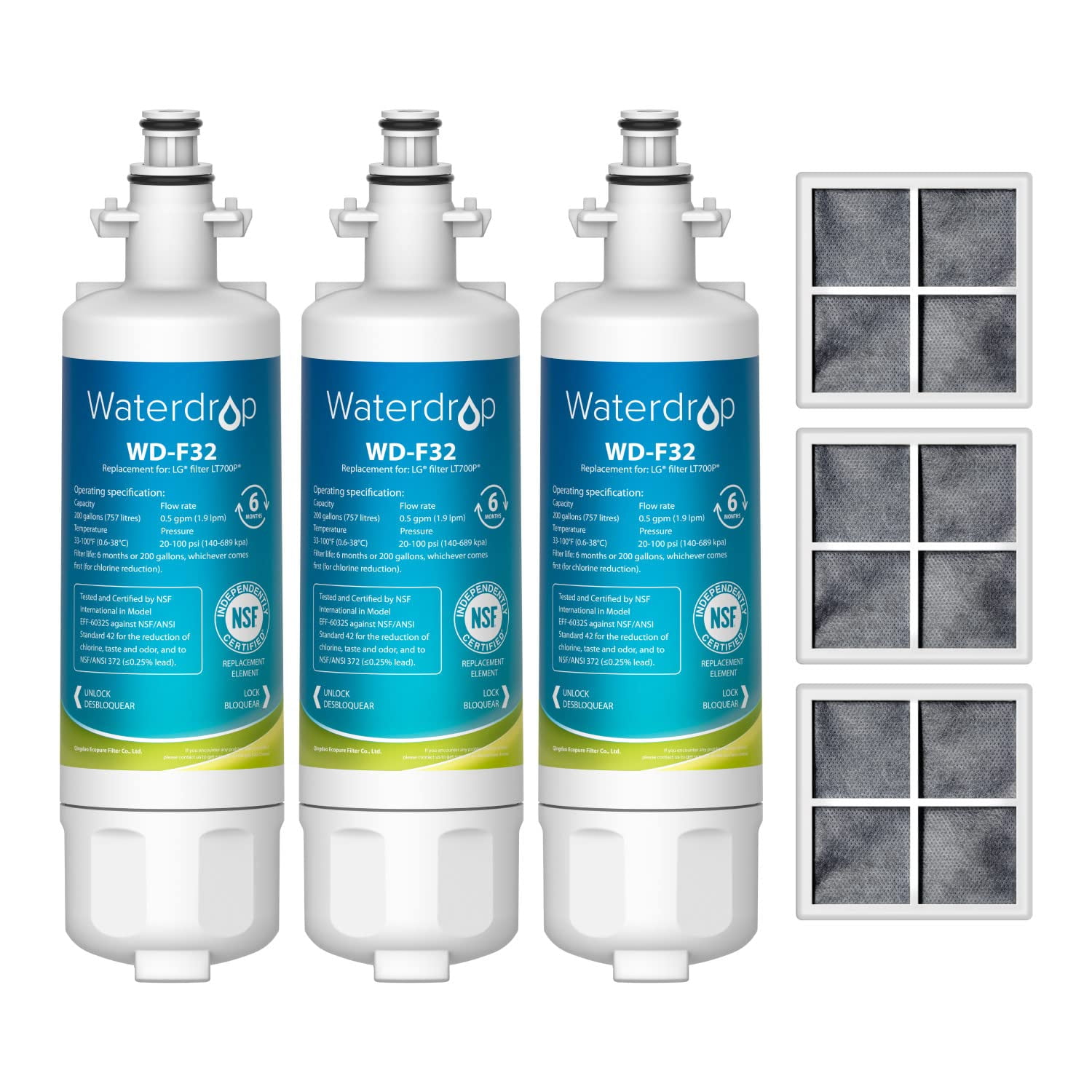 Filtro De Agua Para Frigorífico Waterdrop Adq36006101 Para Lg Lt700p