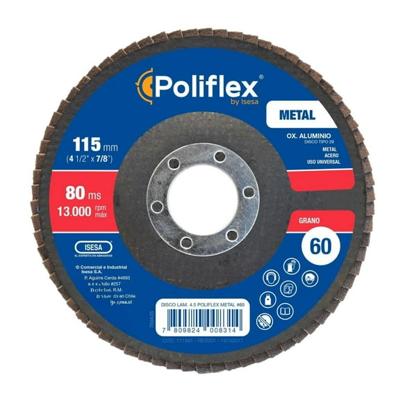 Disco Poliflex Ox- 60 4 1/2" Ang F29 Univ.