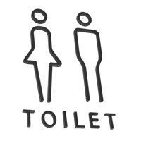 Bothyi - Letrero De Baño De 2 Uds., Decoración Nórdica Para Hotel, Baño, Señalización De Baño Sin Perforación, Negro