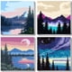 thumbnail image 1 of Kit de Pintura por Números 4‑pack 20 × 20 cm Lienzo DIY Acrílico, 1 of 7
